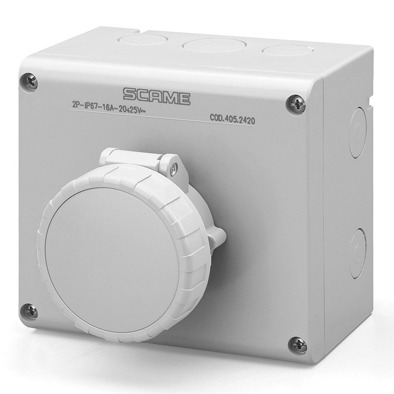 [Imagem do produto TOMADA DE EMBUTIR INTERTRAVAMENTO 32A 2P 12H IP66/IP67 505.2621 SCAME]