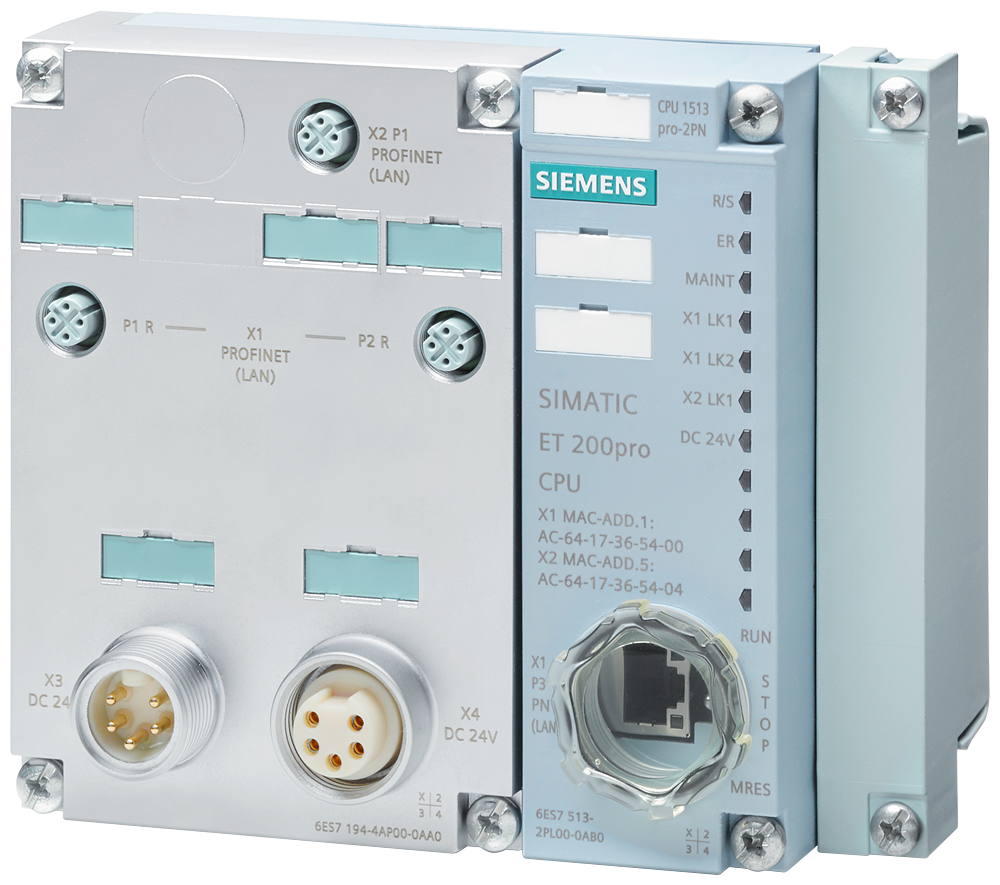 [Imagem do produto ET 200PRO: CPU 1513PRO F 2 PN, 300 KB 6ES75132PL000AB0 SIEMENS]