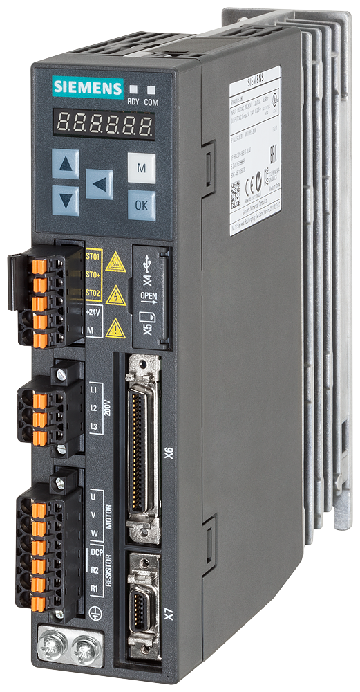 [Imagem SERVO DRIVE 1AC 0,2KW 1,4A 200/240V 45/66HZ IP20 SINAMICS V90 6SL32105FB102UA2 SIEMENS]