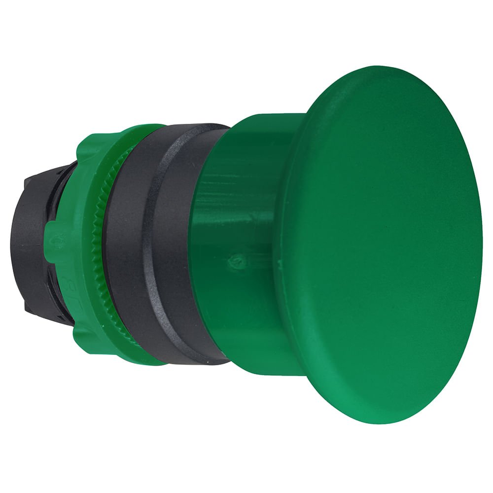 [Imagem CABEÇOTE PARA BOTÃO Ø22MM PLÁSTICO, RETORNO POR MOLA, COGUMELO Ø40MM, VERDE ZB5AC3 SCHNEIDER]