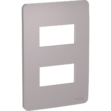 [Imagem PLACA 4X2 2 POSTOS AXIS GREY (CINZA) ORION S730121224 SCHNEIDER]