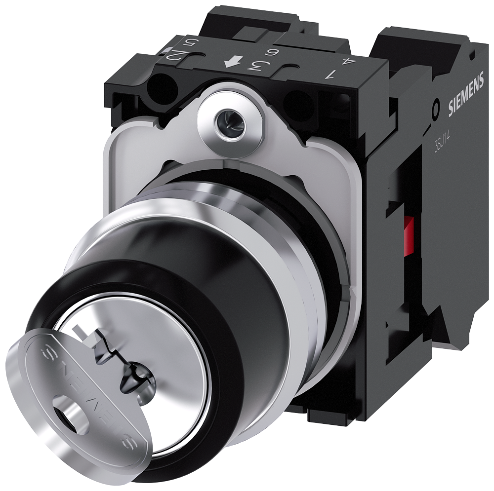 [Imagem do produto COMUTADOR CHAVE RONIS 2 POSIÇÕES PRETO 22MM 90G 3SU11504BF013PA0 SIEMENS]