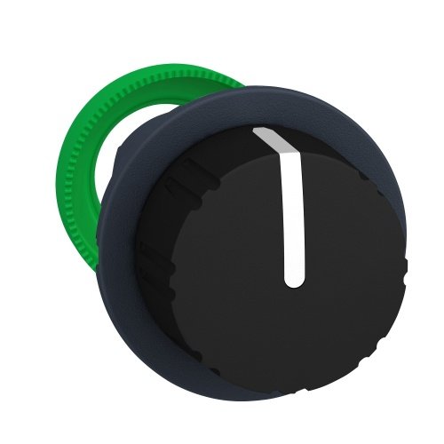 [Imagem CABEÇOTE PARA CHAVE SELETORA FACEADA Ø30MM PLÁSTICO 3 POSIÇÕES RETORNO POR MOLA MANOPLA REDONDA PRETO ZB5FD59 SCHNEIDER]