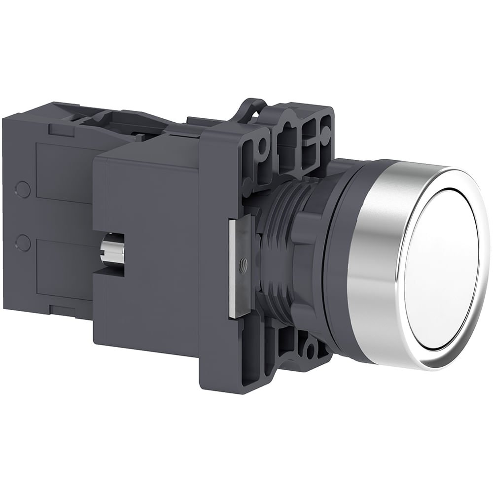 [Imagem BOTÃO LUMINOSO Ø22MM PLÁSTICO, RETORNO POR MOLA, BRANCO, NA, 24VCA/CC XA2EW31B1 SCHNEIDER]