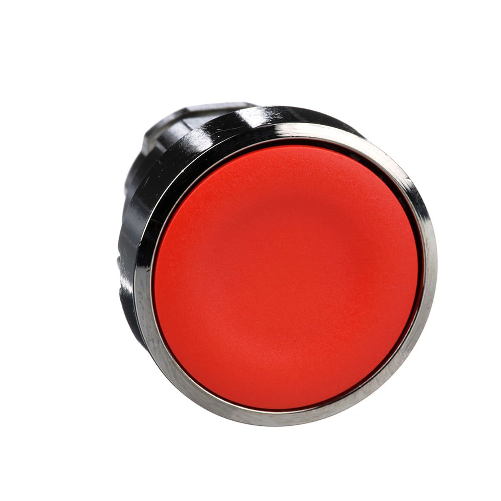 [Imagem CABEÇOTE PARA BOTÃO Ø22MM METÁLICO, FACEADO, RETORNO POR MOLA, VERMELHO ZB4BA4 SCHNEIDER]