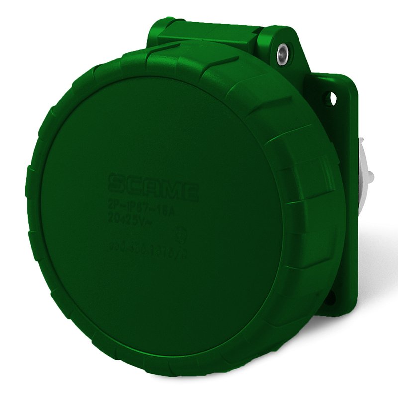 [Imagem TOMADA DE EMBUTIR VERMELHO 2P 16A <50V 2H IP67 435.16162/R SCAME]