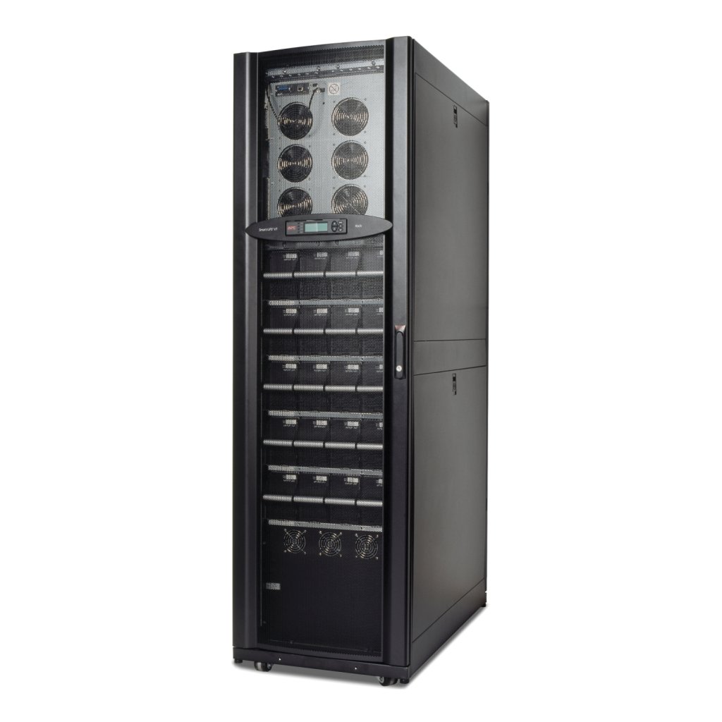 [Imagem do produto NOBREAK SMART UPS VT DA APC PARA MONTAGEM RACK DE 20KVA E E 480V ENTRADA 208V SAÍDA W 4 MÓDULOS DE BATERIAS EXPANSÍVEIS A 5 COM PDU Y START UP SUVTR20KG4B5S SCHNEIDER]