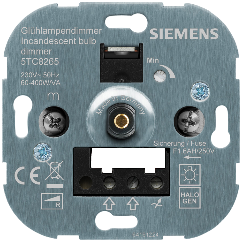DIMERIZADOR ROTATIVO PARA LÂMPADAS INCANDESCENTES E LÂMPADAS DE HALOGÊNEO COM 5TC8265 SIEMENS