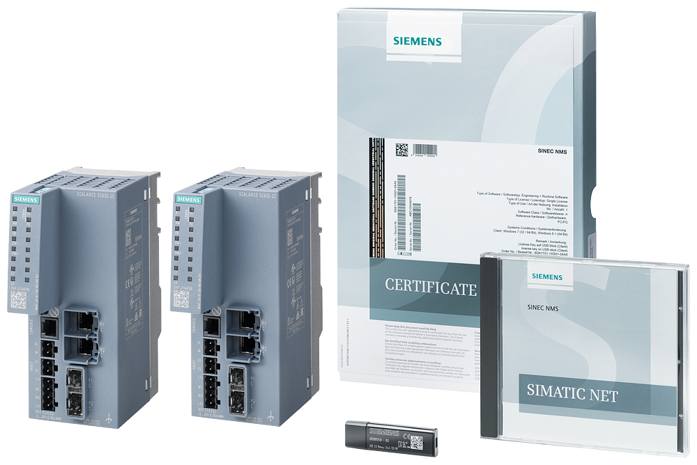 [Imagem SINEC NMS STARTER PACK FIREWALL (LICENÇA SINEC NMS 50, 2X SC632-2C) 6GK87811AP02 SIEMENS]