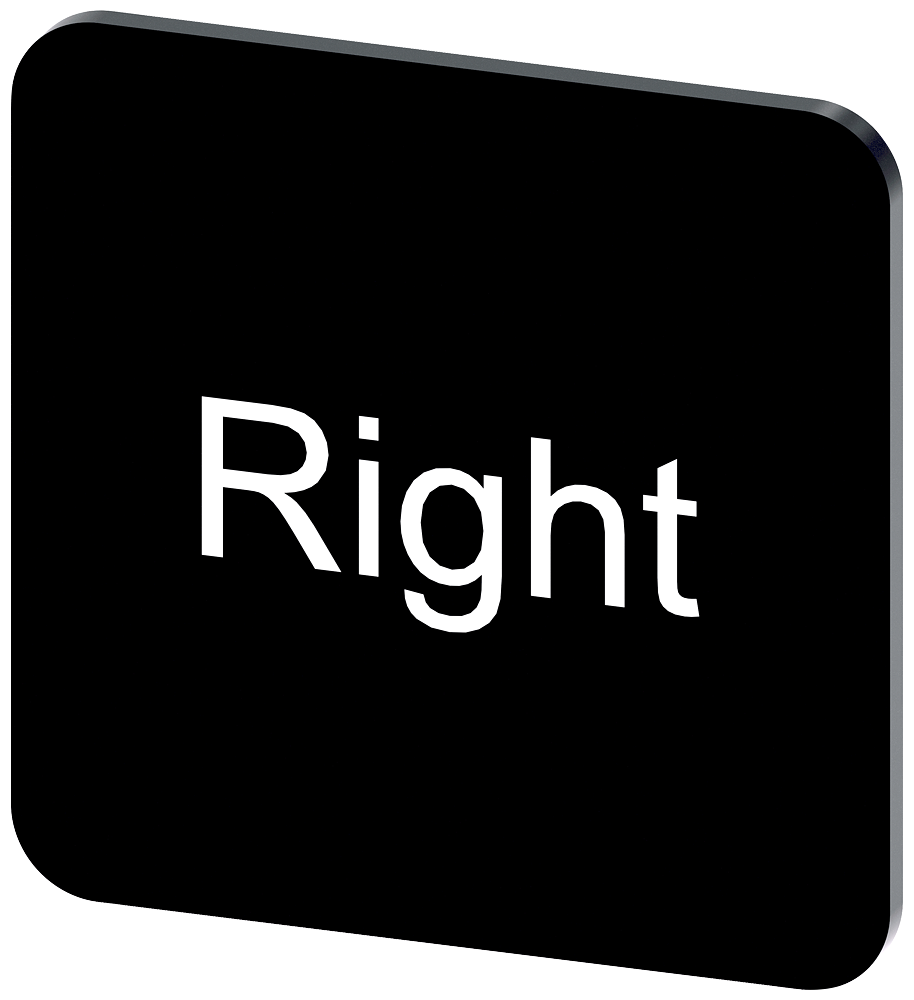 [Imagem do produto PLACA DE IDENTIFICAÇÃO 22X22MM, PLACA PRETO, INSCRIÇÃO: DIREITA 3SU19000AF160DQ0 SIEMENS]