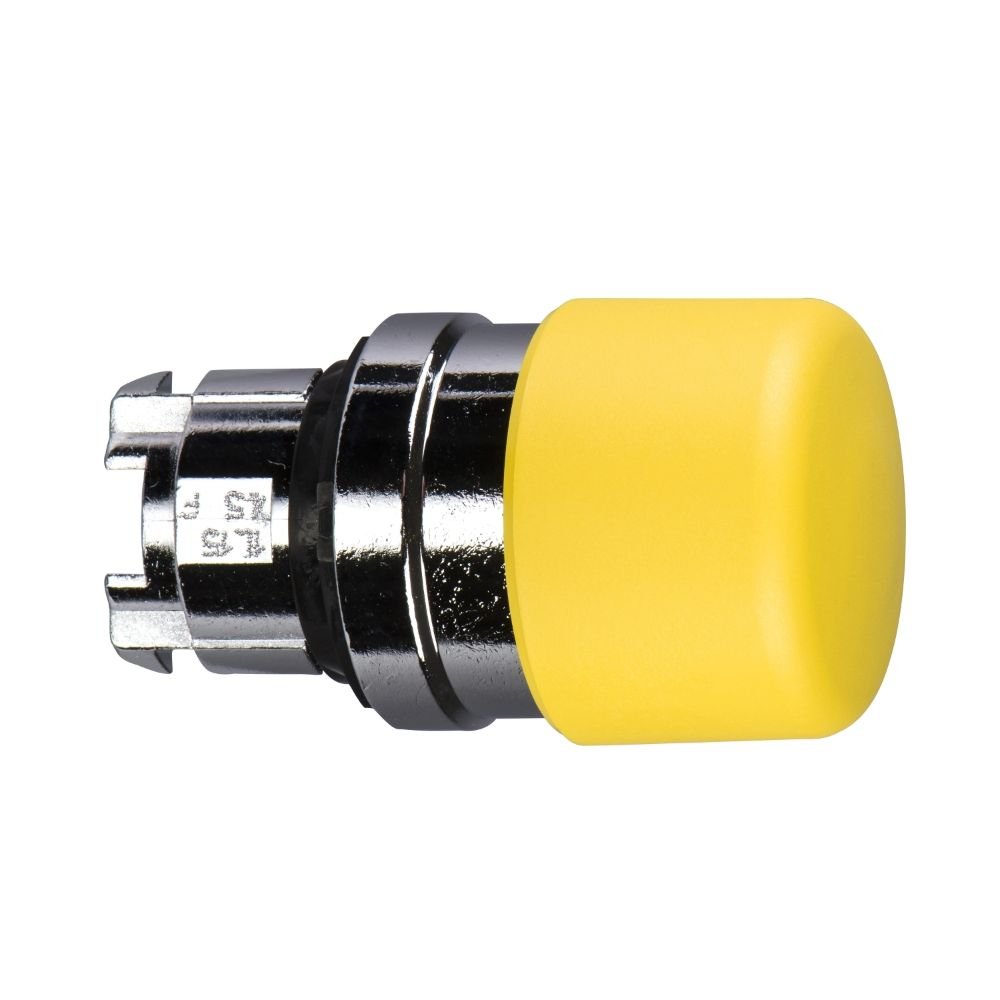 [Imagem CABEÇOTE PARA BOTÃO Ø22MM METÁLICO, RETORNO POR MOLA, COGUMELO Ø30MM, AMARELO SCHNEIDER]