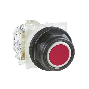 [Imagem BOTÃO 30MM PLÁSTICO A IMPULSÃO 1NA 1NF VERMELHO 9001SKR1RH13 SCHNEIDER]