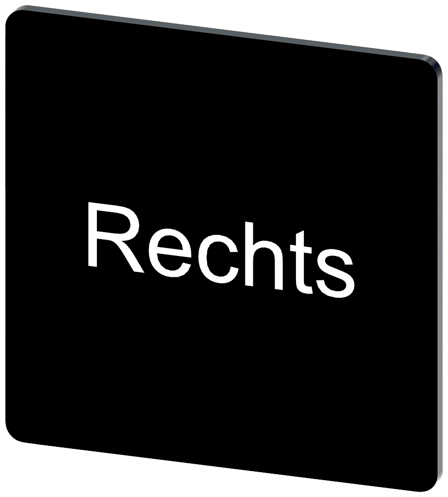 PLACA DE IDENTIFICAÇÃO 27X27MM PLACA PRETO INSCRIÇÃO: DIREITA 3SU19000AE160AH0 SIEMENS