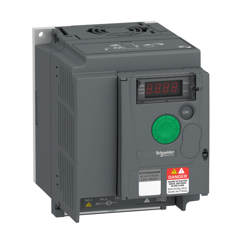 [Imagem INVERSOR DE FREQUÊNCIA TRIFÁSICO 2,2KW 5,5A 380/460V 50/60HZ ATV310HU22N4E SCHNEIDER]