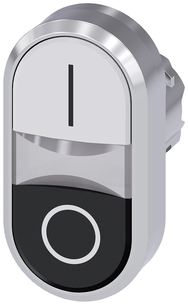 [Imagem do produto FRONT BOTAO DUPL MET INSC "I/O" VD/VM 3SU10503AB610AK0 SIEMENS]