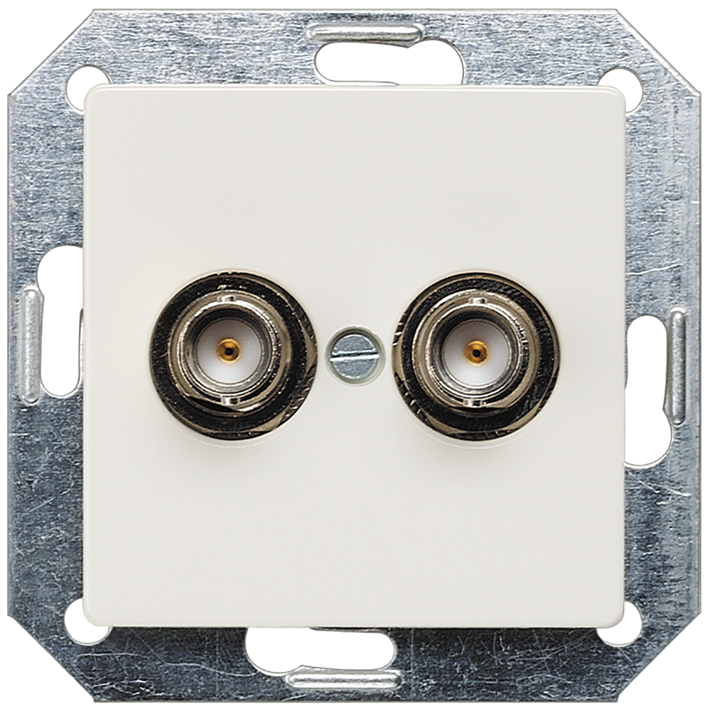 BUCHA DE CONECTOR BNC 2X 75 OHM BRANCO TITÂNIO 5TG2068 SIEMENS