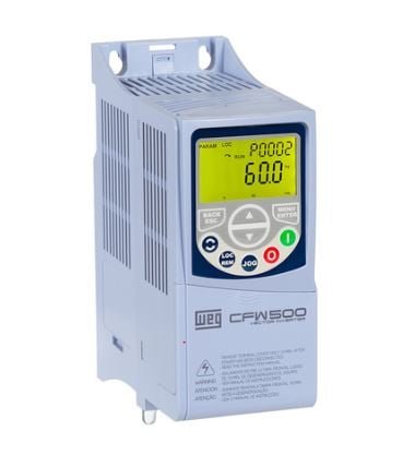 [Imagem INVERSOR DE FREQUÊNCIA TRIFÁSICO 0.8KW 2,6A 380/480V 50/60HZ 11575847 CFW500A02P6T4NB20C2 11575847 WEG]