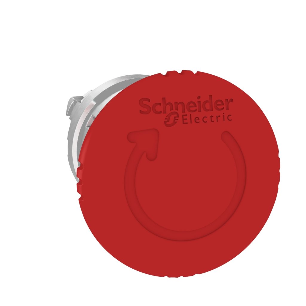 [Imagem CABEÇOTE PARA BOTÃO DE EMERGÊNCIA Ø22MM METÁLICO, GIRAR PARA DESTRAVAR, COGUMELO Ø40MM, VERMELHO ZB4BS844 SCHNEIDER]