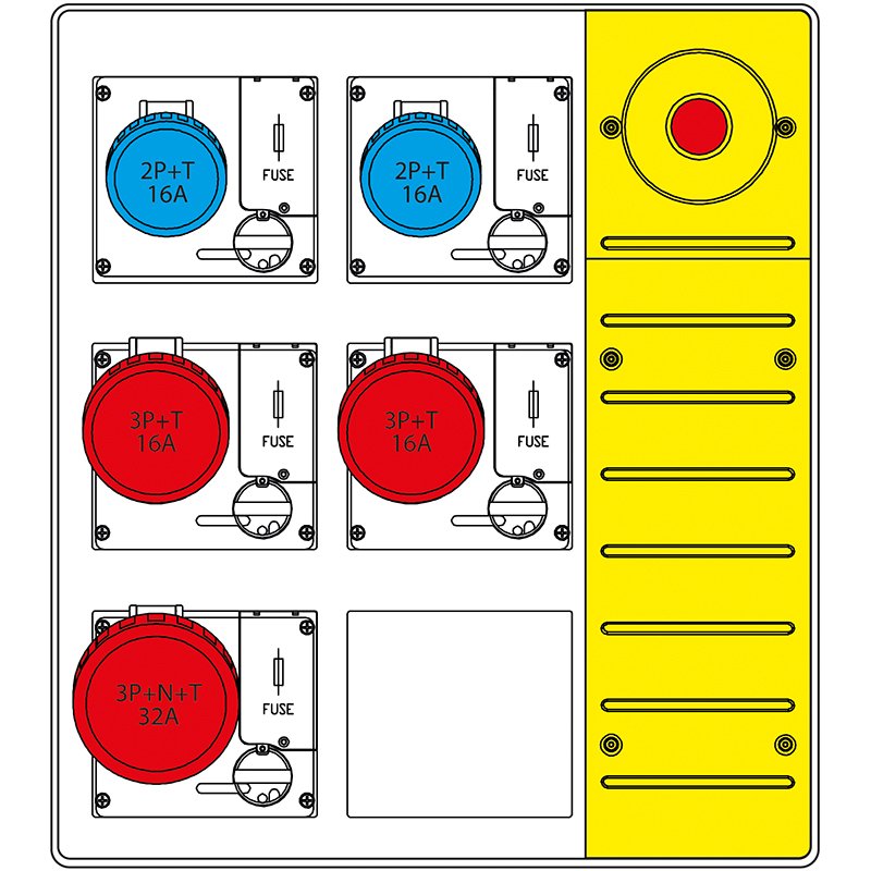 [Imagem QUADRO DE DISTRIBUIÇÃO MBOX3 COM PLUGUE + PARADA COM FUSÍVEL DE EMERGÊNCIA 657.6835-087 SCAME]