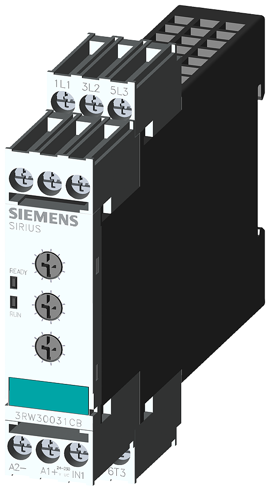 [Imagem SOFT STARTER TRIFÁSICO 1,1KW 3A 200/400V 50/60HZ 3RW30031CB54 SIEMENS]