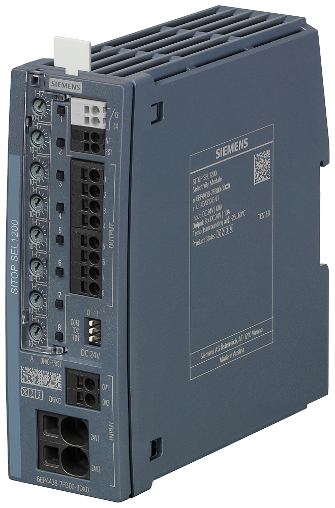 [Imagem MÓD. SEL. SITOP SEL1200,24V CC/8X2 10A C/ CONT.SINALIZ.COLET. OU MONIT. DIAGN. 6EP44387FC003DX0 SIEMENS]