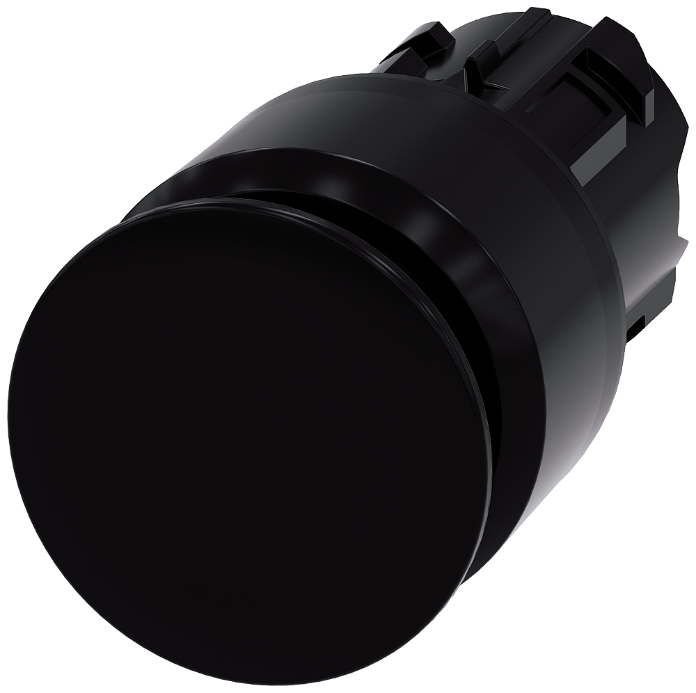 BOTÃO TIPO COGUMELO 22 MM REDONDO PLÁSTICO PRETO 30 MM DE ENCAIXE DESB 3SU10001AA100AA0-ZX90 SIEMENS