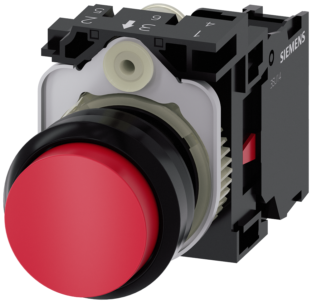 BOTÃO 22 MM REDONDO PLÁSTICO VERMELHO BOTÃO DE PRESSÃO ALTO TECLA COM 3SU11000BB201CA0-ZY15 SIEMENS
