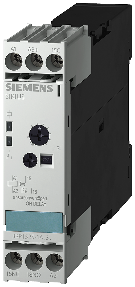 RELÉ DE TEMPO ELETRÔNICO ATRASADO NA RESPOSTA 1W 15 FAIXA TEMPORAL 0,05S 3RP15251AP30 SIEMENS