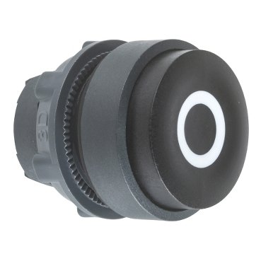 [Imagem CABEÇOTE PARA BOTÃO Ø22MM PLÁSTICO SALIENTE RETORNO POR MOLA PRETO O ZB5AL232 SCHNEIDER]