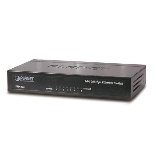 [Imagem 8 PORTAS 10/100MBPS FAST ETHERNET SWITCH (METAL CASE) FSD803 PLANET]