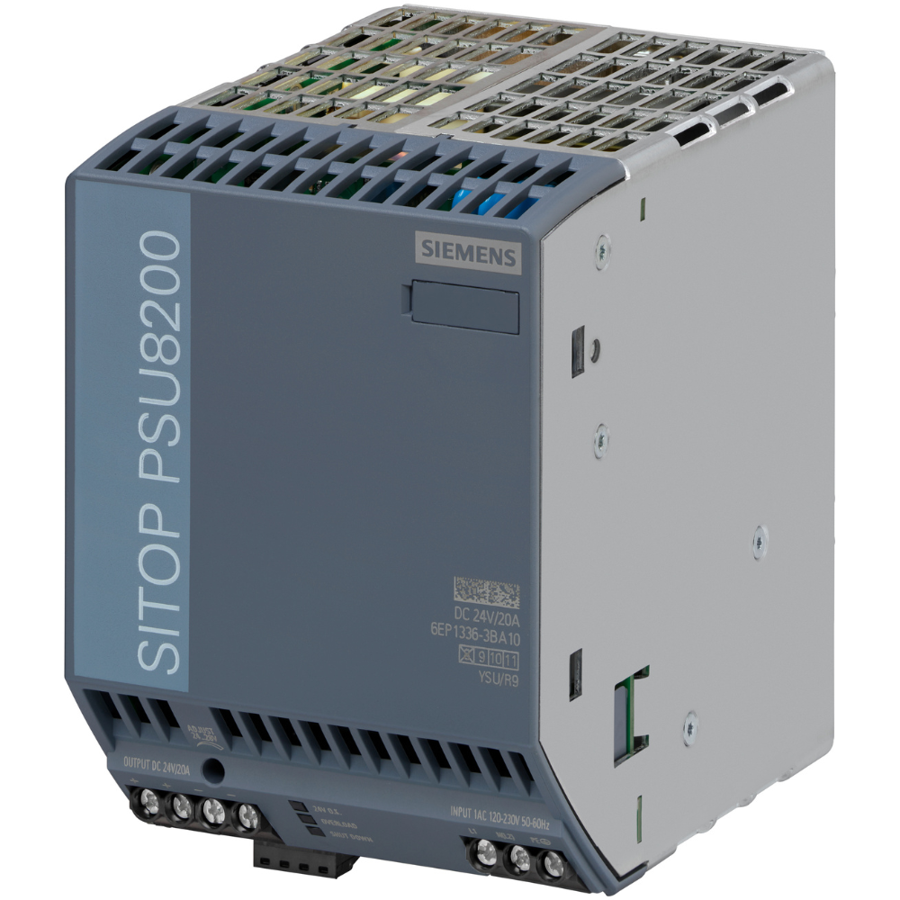 [Imagem FONTE DE ALIMENTAÇÃO ESTABILIZADA MONOFÁSICA 20A 24VCC SITOP PSU8200 6EP13363BA10 SIEMENS]