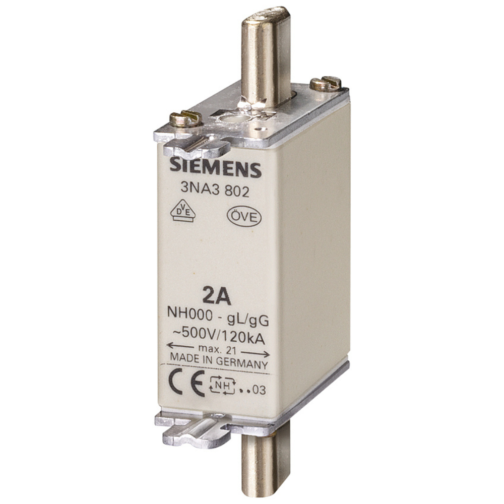 [Imagem FUSÍVEL NH T000 80A 500VCA 3NA3824 SIEMENS]