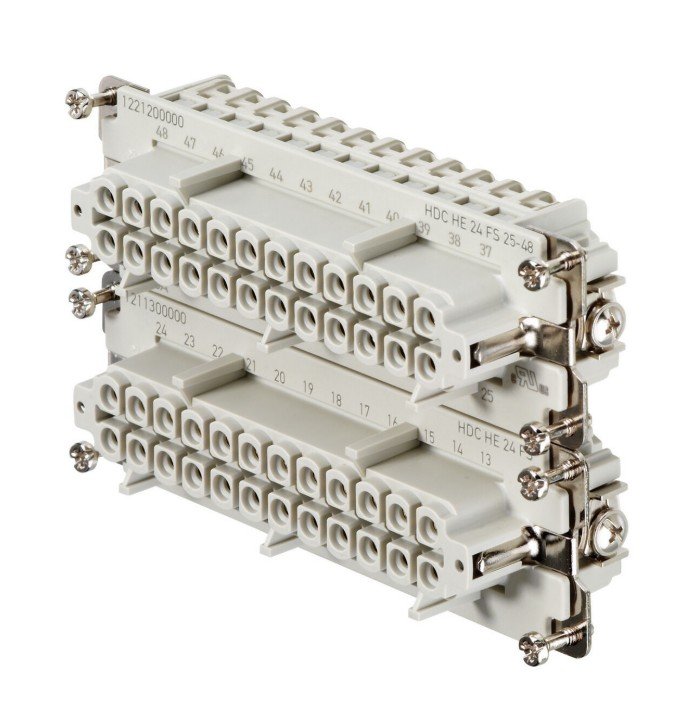 [Imagem do produto PORTA CONTATO FEMEA TAM 12 SC: 2,5 500V 16A HDC HE 24 FS 25-48 1221200000 WEIDMULLER]