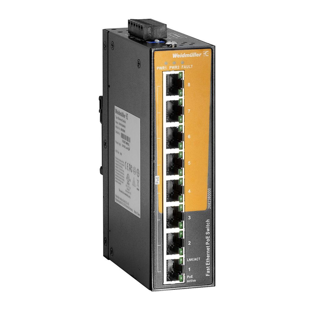 [Imagem do produto SWITCH NAO GEREN POE+BASE T (X) IP30 8P RJ45 FAST ETHERNET IE-SW-EL08-8POE 2682380000 WEIDMULLER]