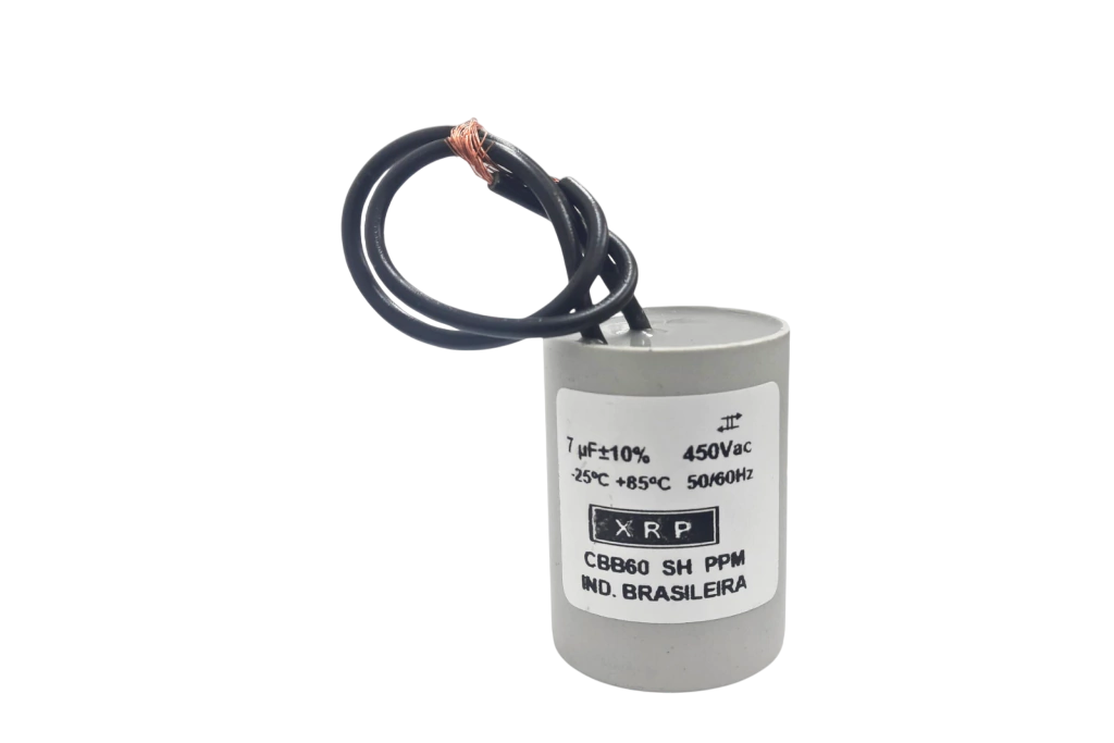 [Imagem CAPACITOR 7UF/450V COM FIO CBB60]