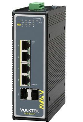 [Imagem do produto SWITCH INDUSTRIAL  7-PORT 10/100 +2-SLOT 100BASE-FX (SFP) INS803A VOLKTEK]