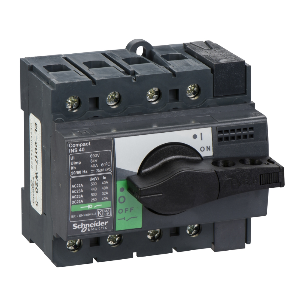 [Imagem INTERRUPTOR 40A TETRAPOLAR INS 28901 SCHNEIDER]