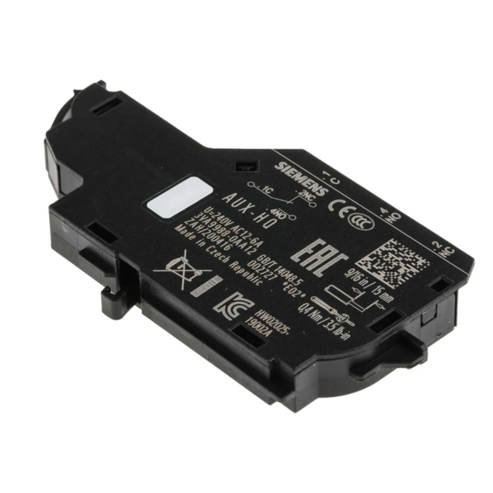 [Imagem INTERRUPTOR AUXILIAR CONTATOS COMUTAÇÃO TIPO HQ (7 MM) 3VA99880AA12 SIEMENS]