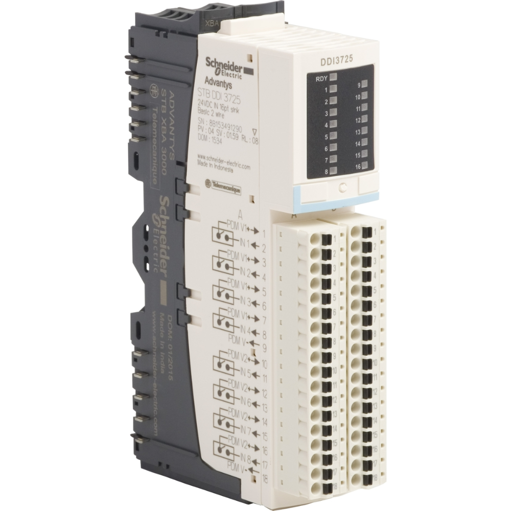[Imagem KIT MODICON STB ENTRADA DIGITAL 24VCC 16 PONTOS 2 FIOSCC STBDDI3725KC SCHNEIDER]