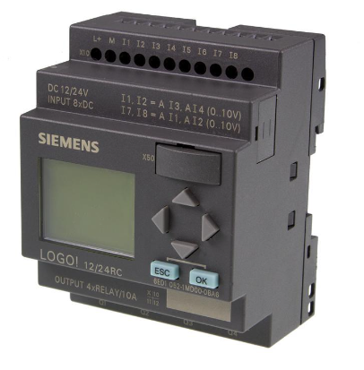 [Imagem CONTROLADOR LÓGICO 12/24V RELÉ 8E DIG LOGO 12/24RC 6ED10521MD000BA5 SIEMENS]