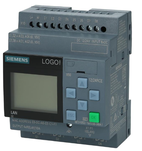 [Imagem CONTROLADOR LÓGICO 8E/4S DIG 12/24V RELÉ LOGO 12/24RCE 6ED10521MD000BA8 SIEMENS]
