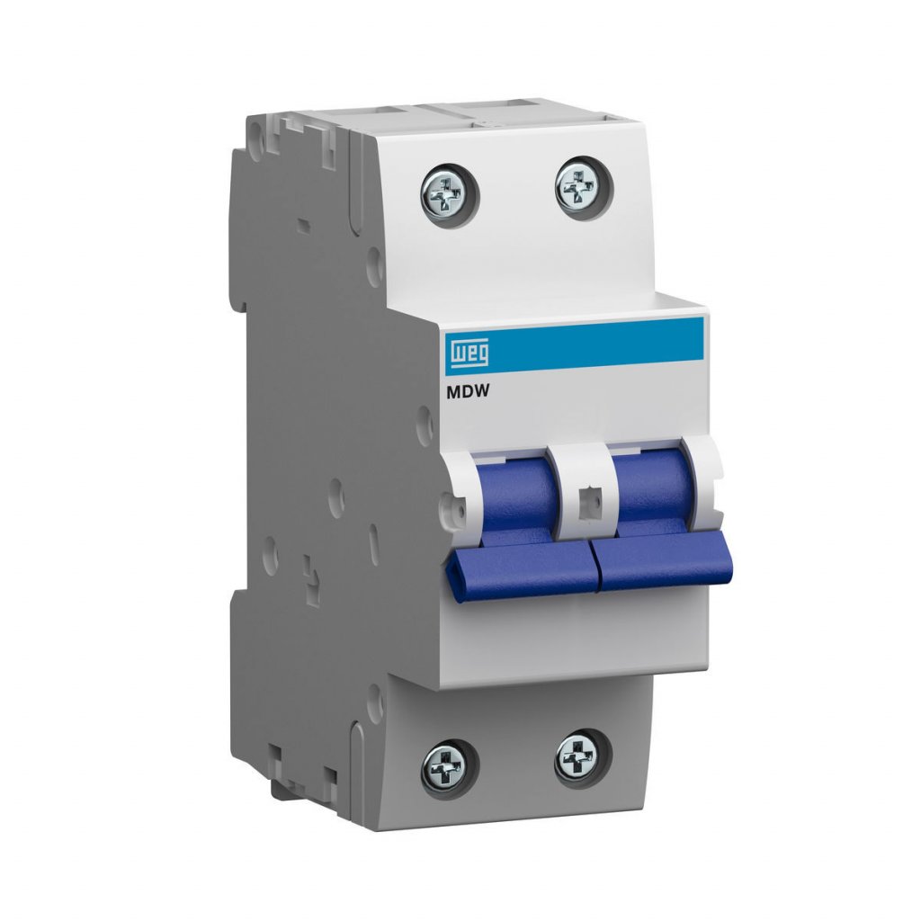 [Imagem DISJUNTOR MINI BIP 50A 230/400VCA 50/60HZ C 5KA MDWC502 10076455 WEG]