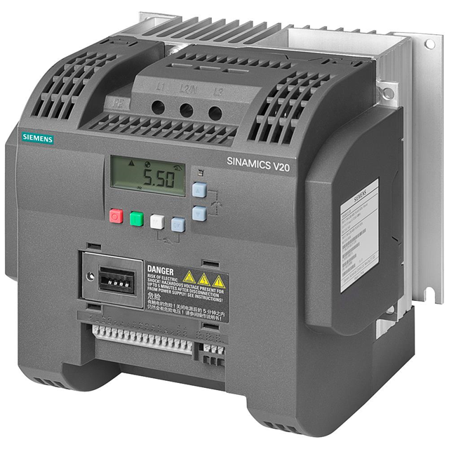 [Imagem INVERSOR DE FREQUÊNCIA MONOFÁSICO/TRIFÁSICO V20 3KW 13,6A 200/240V 47/63HZ 6SL32105BB230AV0 SIEMENS]