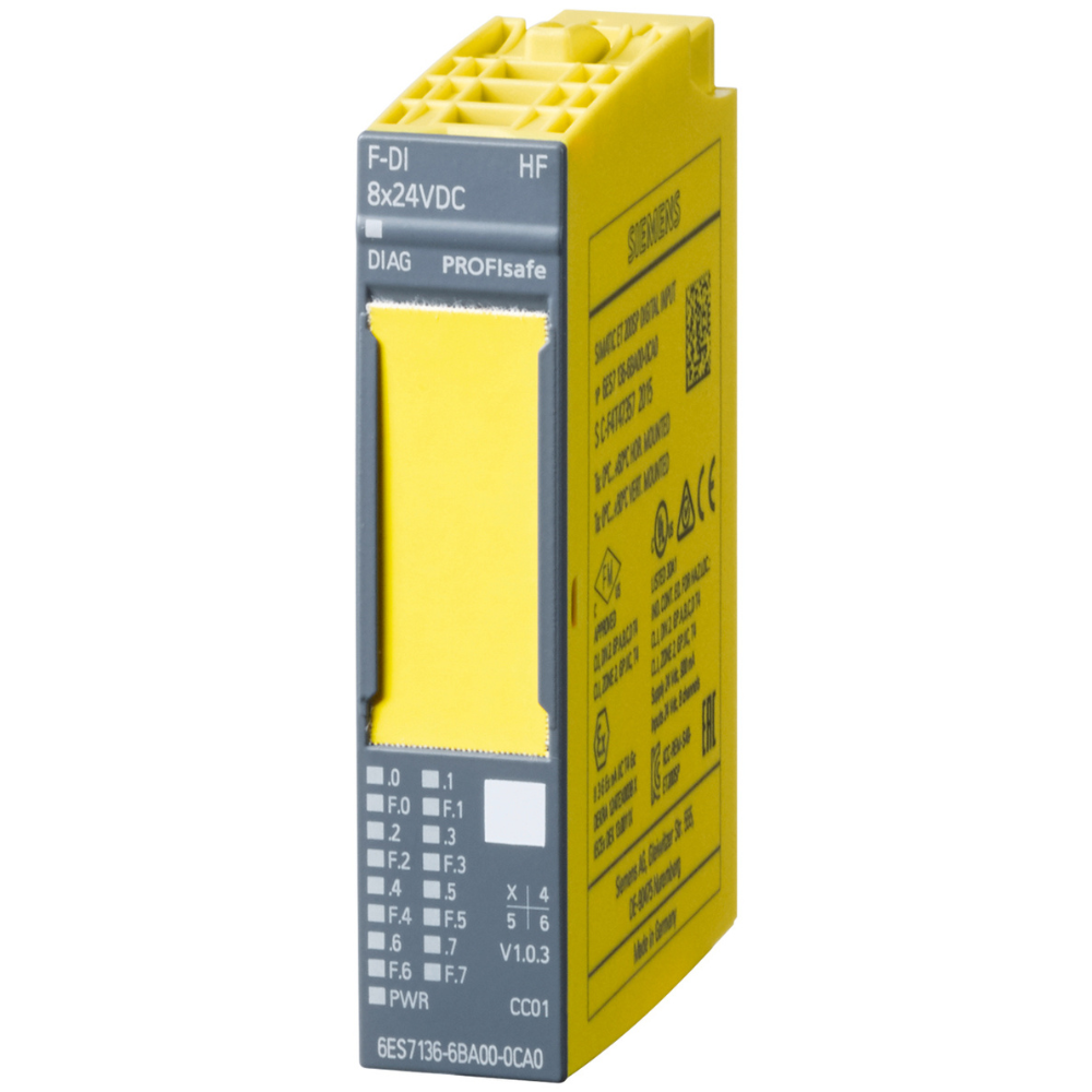 [Imagem MÓDULO ELETRÔNICO F-DI 8X24VCC HF FAILSAFE ET200SP SIMATIC DP 6ES71366BA010CA0 SIEMENS]