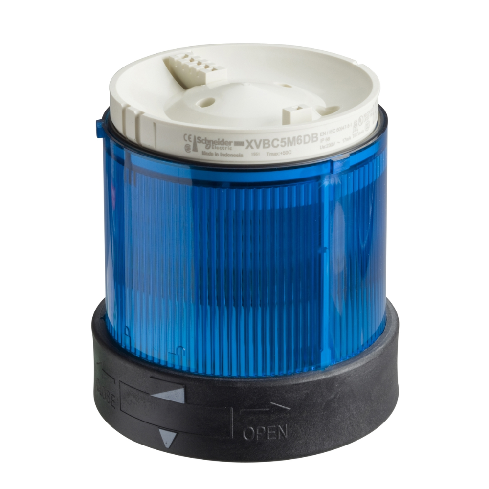 [Imagem MÓDULO LUMINOSO Ø70 PARA XVB CONTÍNUO AZUL PARA LÂMPADA ≤250V XVBC36 SCHNEIDER]