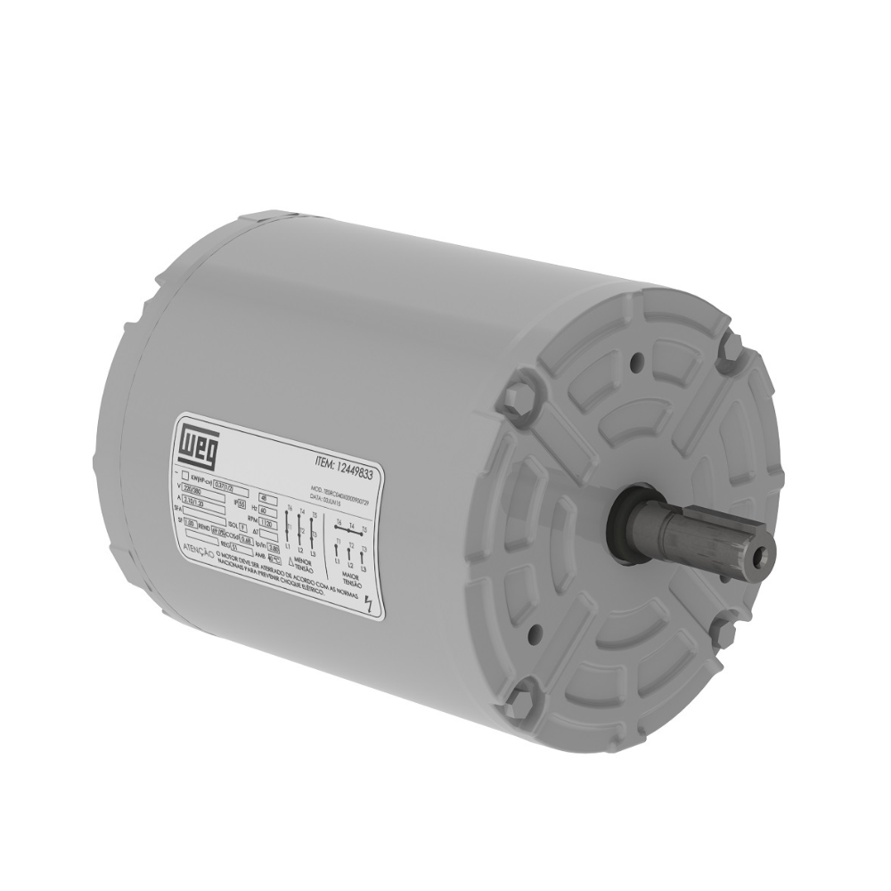[Imagem MOTOR CA TRIFÁSICO 0,37KW 6P 220/380V 60HZ WCF1 IR3 14952671 WEG]