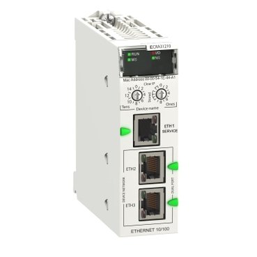 [Imagem MÓDULO EXPANSÃO ETHERNET 3.3VCC 10/100BASE-TX  BMECRA31210 SCHNEIDER]