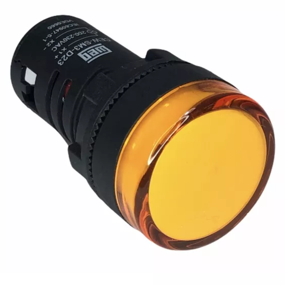 [Imagem SINALEIRO MONOBLOCO AMARELO 22MM RESINA TERMOPLÁSTICA 220V 50/60HZCC CEWSM3D23 10046532 WEG]