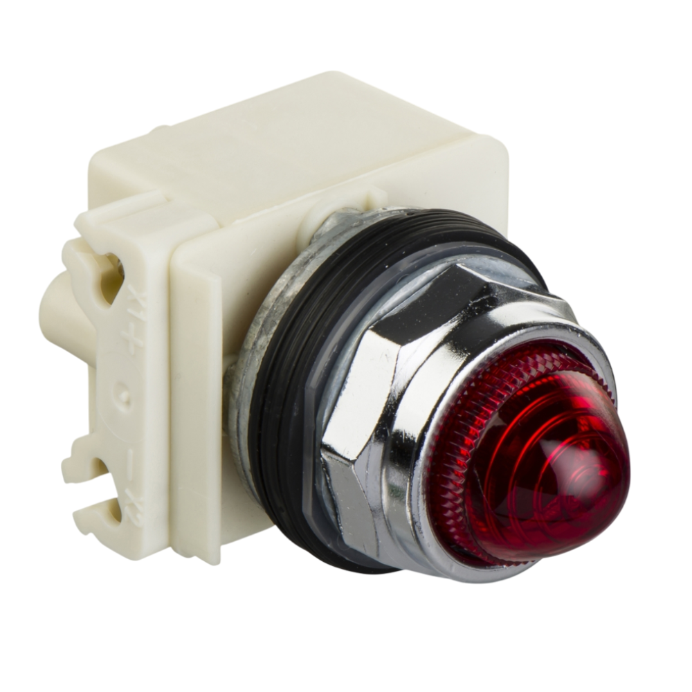 [Imagem SINALIZADOR METÁLICO Ø30MM VERMELHO PARA LÂMPADA BA9S ≤600V 9001KP40R9 SCHNEIDER]