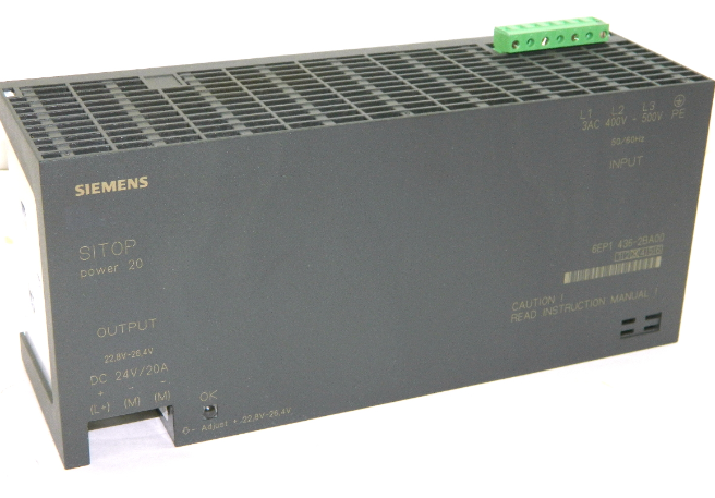 [Imagem do produto FONTE DE ALIMENTAÇÃO ESTABILIZADA TRIFÁSICO ENT400/500VCA S24VCC SITOP POWER 20 6EP14362BA00 SIEMENS]